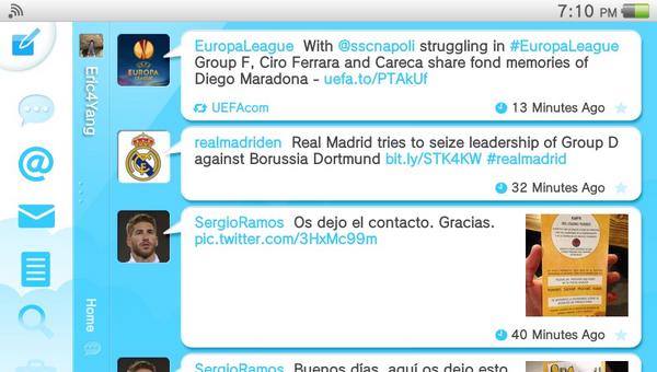 Trying the Twitter client on PS Vita ~~