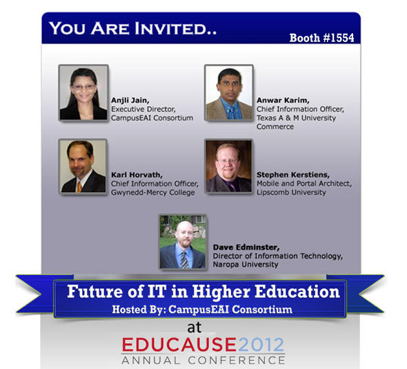 CConsortiumOrg's tweet photo. #EDU12: You are Invited to be a part of the discussion 'Future of IT in #HigherEd' Just DM ur Mail id to Register http://t.co/5WT1Bx24