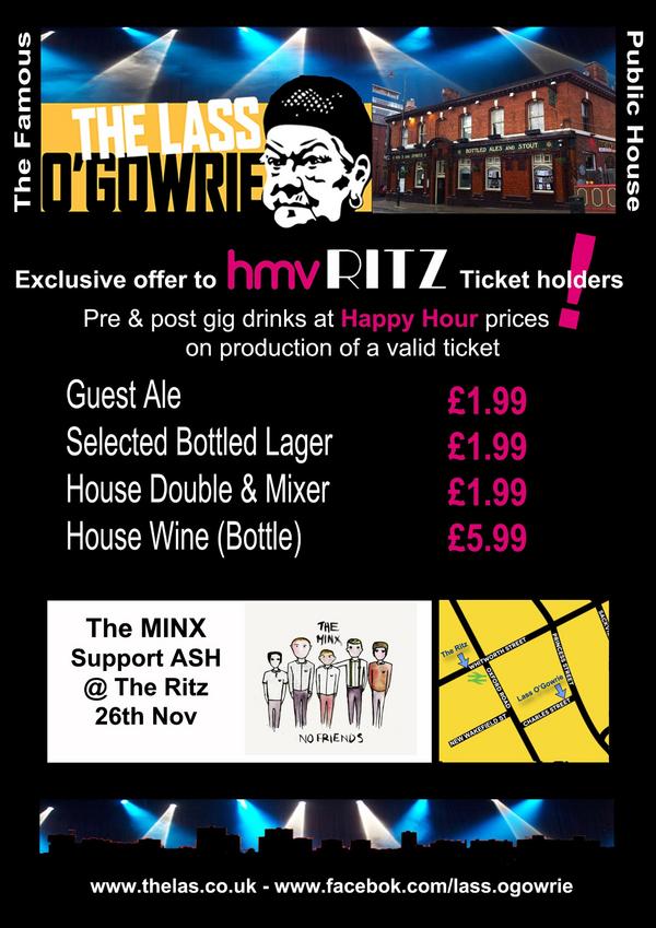 LassPR's tweet photo. @TheMinxBand looking foward to your Ritz gig. 1 more reason for fans to be happy is this. Please RT until show time. http://t.co/C5NrG78W
