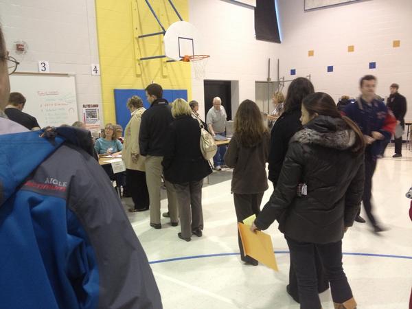 8:20 am -- lines of voters in Lincoln, NE. It's going to be a big day!