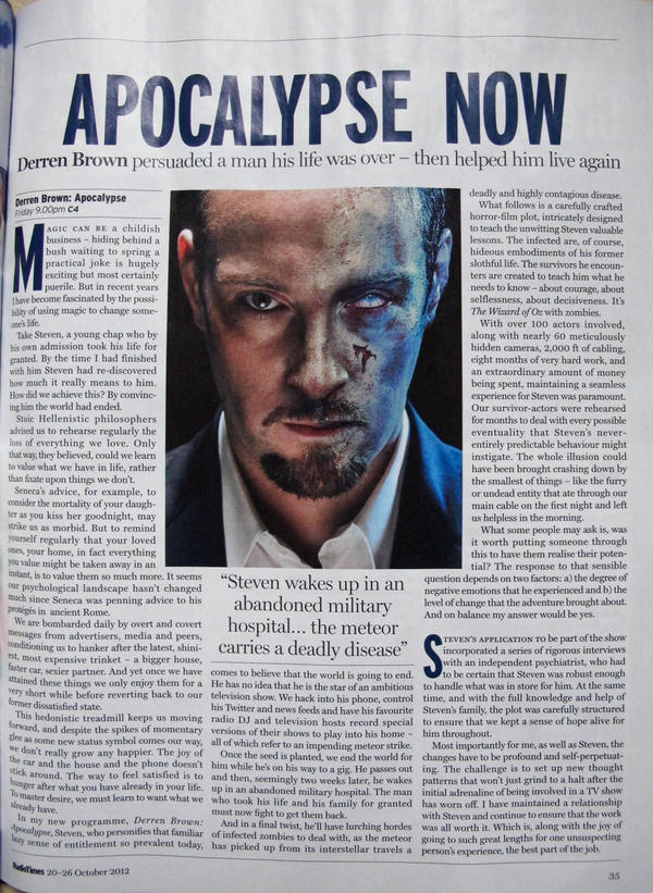 TheMythicalPie's tweet photo. If you enjoy watching apocalypse TV programmes then you NEED to watch "Derren Brown: apocalypse" !!! @rhettmc http://t.co/9reQB6J5