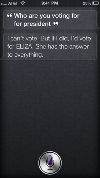 StuffSiriSaid's tweet photo. "Who are you voting for for president?" Thanks to Jamie Peralta for sharing Siri's alternative. http://t.co/sEq8CtxJ http://t.co/t1UelnoJ