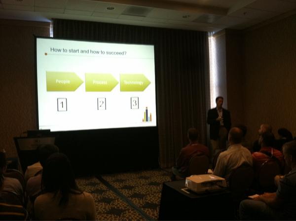 miyer's tweet image. @fredgallagher @ActianCorp &quot;People, Process, Technology&quot; for best results from #BigData projects #TCC12 #Vectorwise