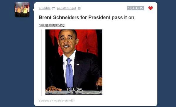 ZachPortersButt's tweet photo. @brentsinatra I saw this and.. I think you'll be president. Look at the notes though. http://t.co/QMOSvaJj