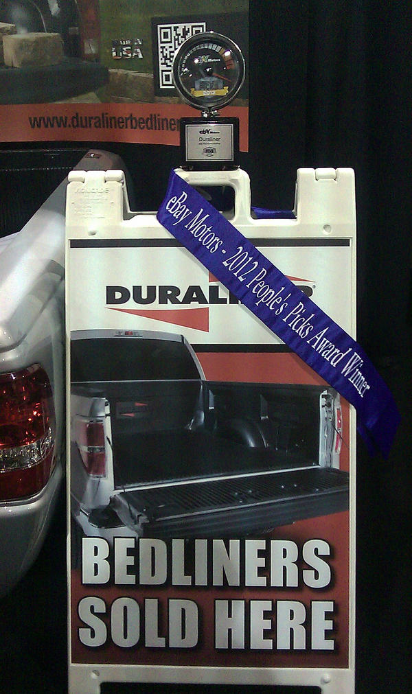 PendaCorp's tweet photo. We won! We won! Thanks #EBay Motors for presenting us with the 2012People's Picks Award for Best Aftermarket Bedliner! http://t.co/Y1b4Clst