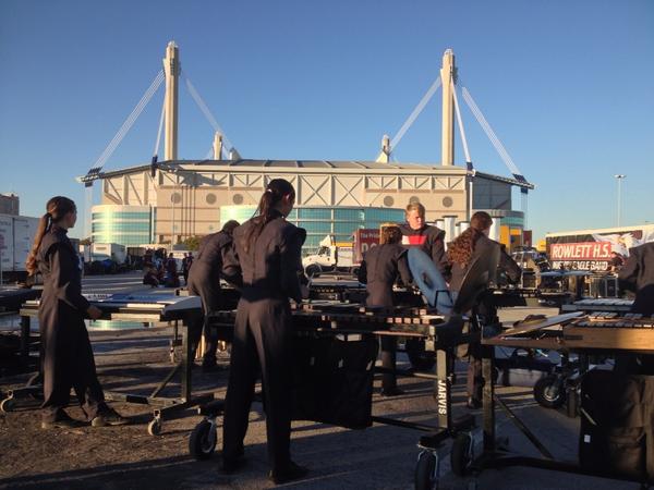 CLHSBAND's tweet photo. Pit in final warmups. Getting close now. #state2012 #LakeNation http://t.co/RoZmLMRo