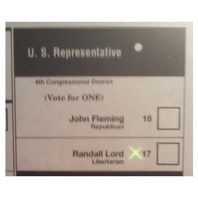 RandallLord4LA's tweet photo. Just voted http://t.co/bsFrq3yH