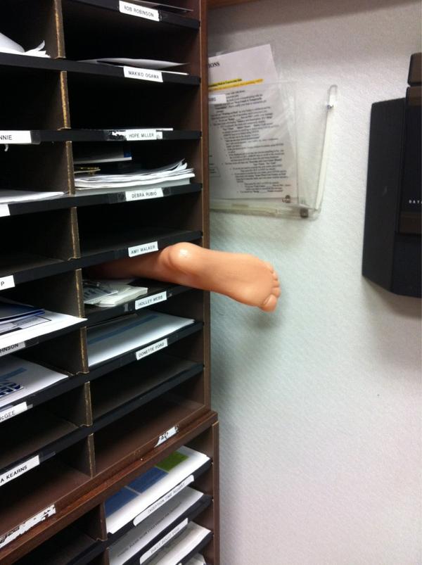 You know you work in a medical facility when you see this sticking out of someone's mailbox;)