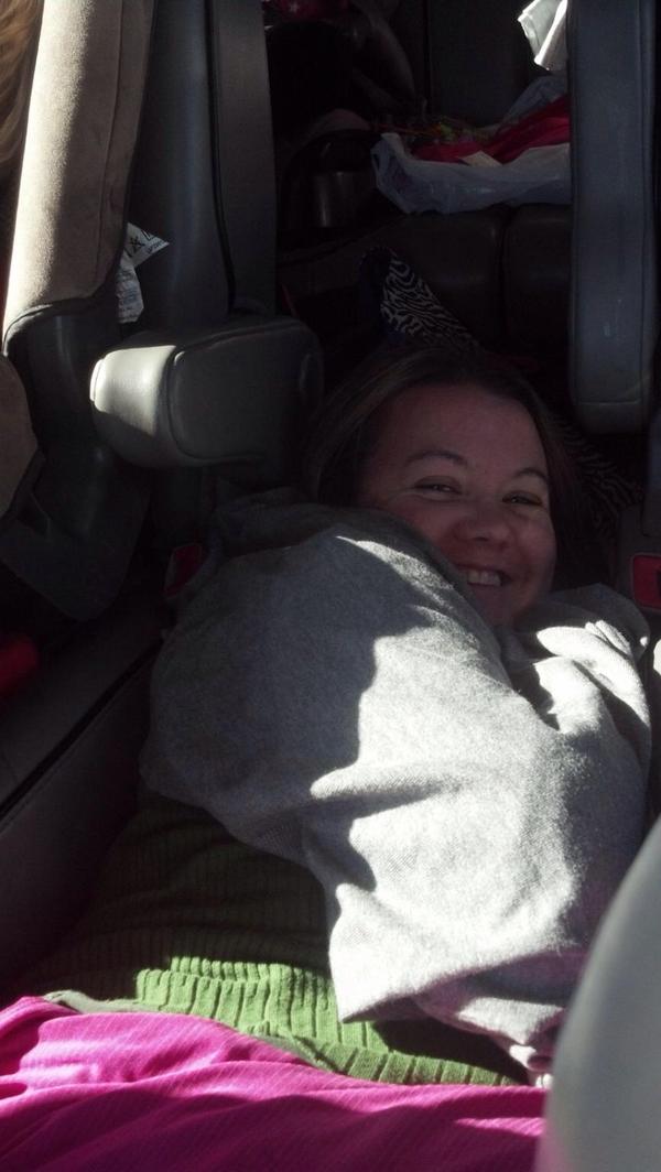 Desiraepitt's tweet image. This is what adults do: hide in cars while stalking douche bags! #awkward #stalkingisfun