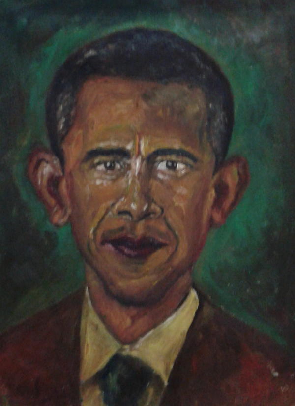 JayakK's tweet photo. @BarackObama  Congrats Mr. Obama......... I send my painting........ http://t.co/ywGf7KW2
