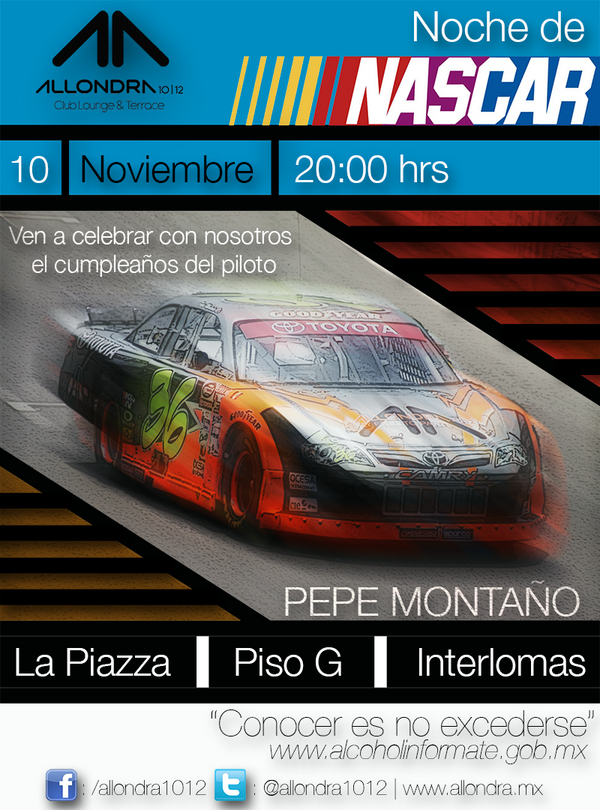 Allondra1012's tweet photo. Dos días para la fiesta NASCAR en ALLONDRA! Festejando a @PepeMontano! El mejor lugar para la mejor fiesta! http://t.co/a8mQCijn