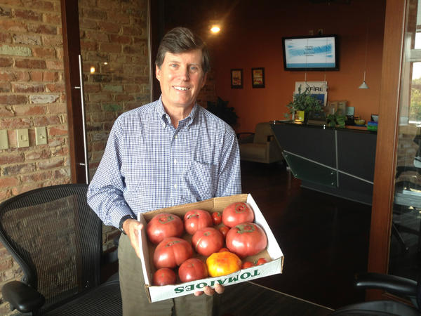 Gordon Harper from Inbound Logistics drops by for some local tomatoes!