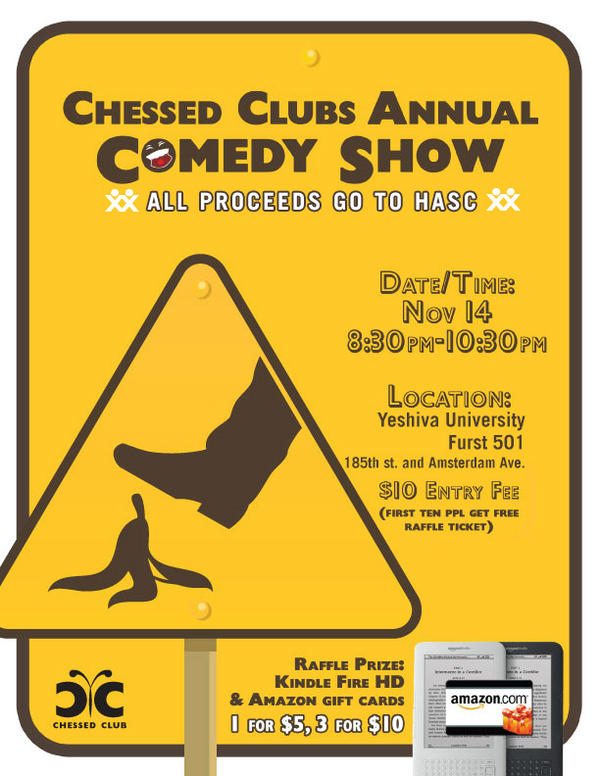 CampHASC's tweet photo. Comedy Night @ Yeshiva University Benefiting @CampHASC ! / Nov 14 at 8:30pm, Furst Hall, 501 /Sponsored by Chessed Club http://t.co/xsjWHVKU