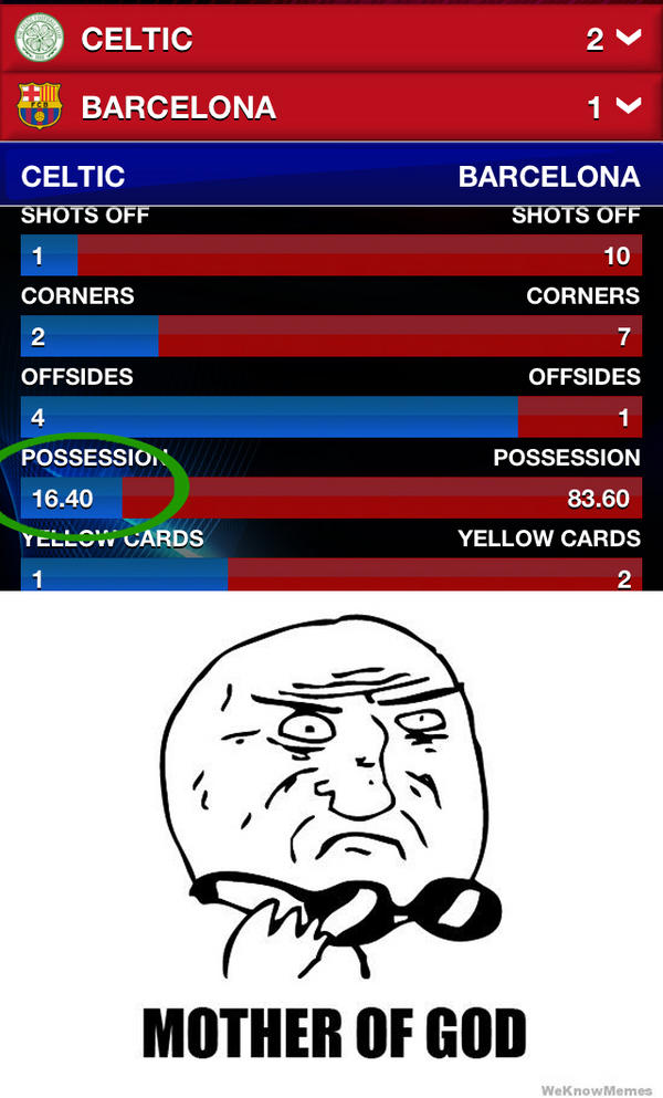 "They say possession is nine tenths of the...." 
Oh... Wait