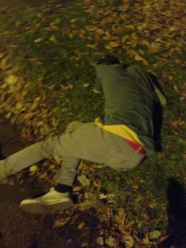 Georgeec_'s tweet image. Some mong passed out in the street #fresherproblems