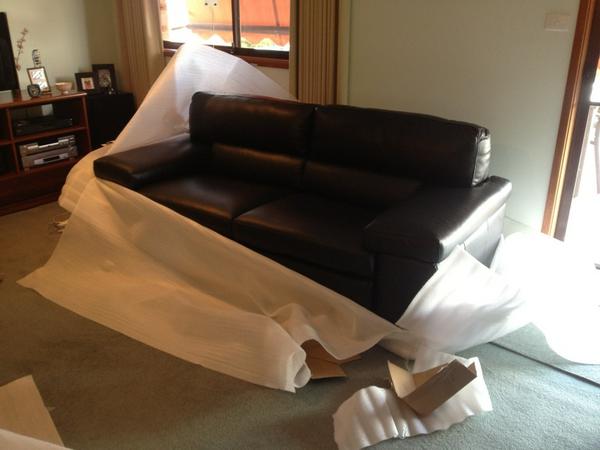 pjf2901's tweet image. Unwrapping Christmas gifts early this year. #NewSofas