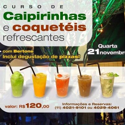 Jabu360's tweet photo. Curso de Caipirinhas e Coquetéis Refrescantes com degustação de pizzas! http://t.co/o751gscu