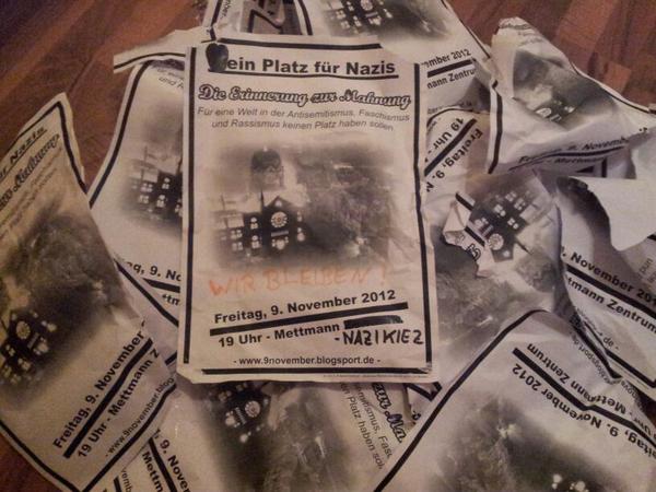 Gerade in ME etwas sauber gemacht. Antifa Bündnis ME behaltet Euren Müll doch bitte für Euch. Wir halten ME sauber!