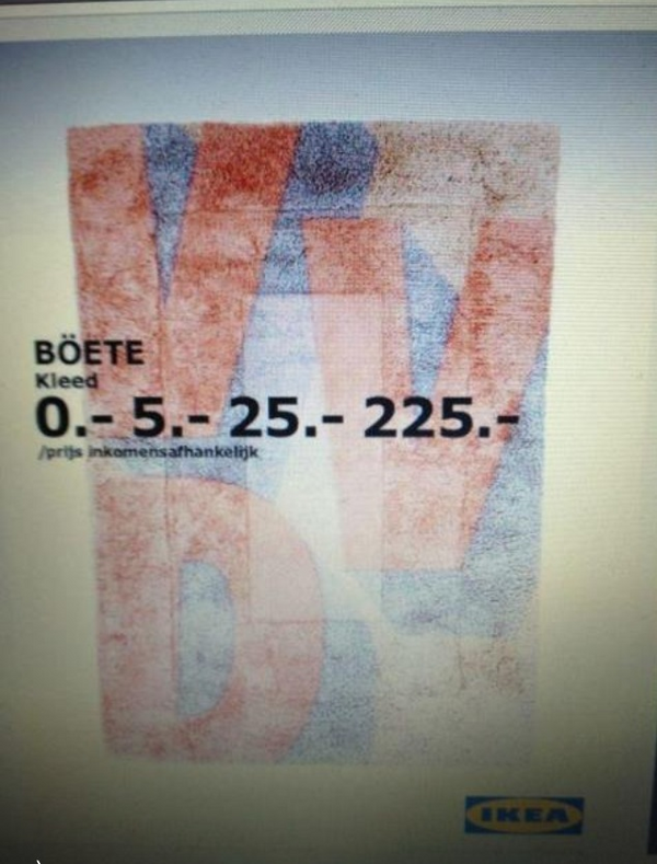gonniespijkstra's tweet photo. IKEA bøetekleed http://t.co/Nv0fWUOf