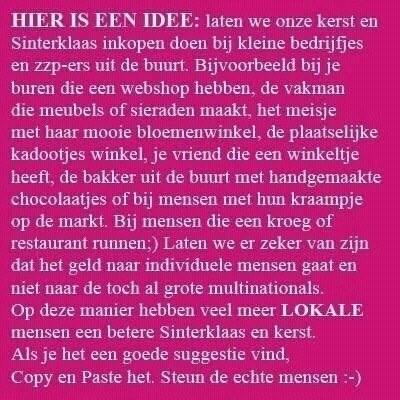 Waar doe jij je Sinterklaas en kerstinkopen? Denk eens aan de #kleinebedrijven en #zzp-ers bij jou in de buurt! #RTpls