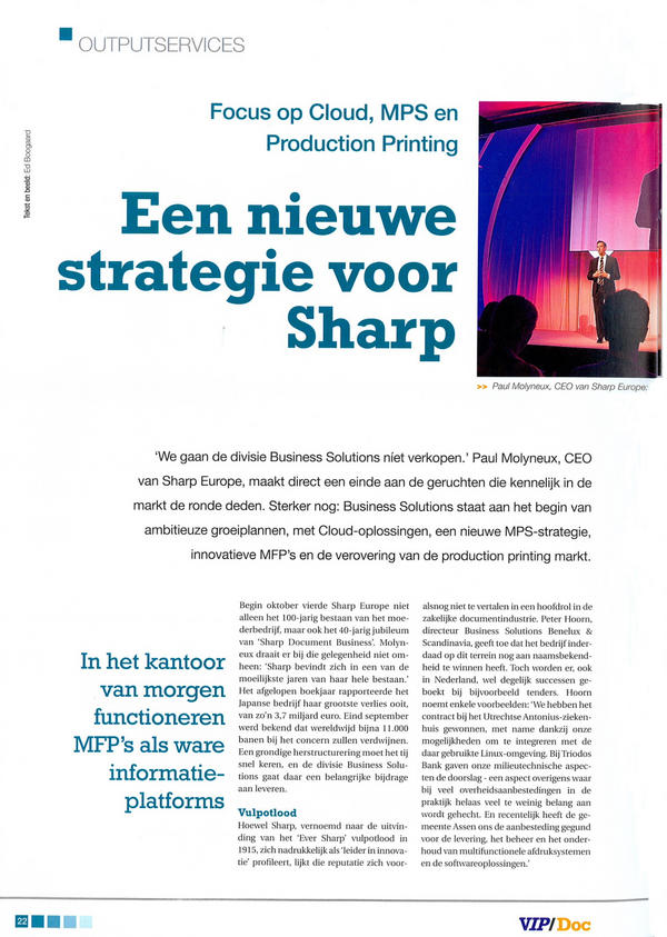 multifunctionls's tweet image. Nieuwe strategie voor @SharpMFP_NL  Focus op Cloud, MPS en Production Printing. #Sharp
