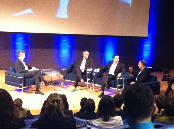 Conf_Media_HEC's tweet photo. On débute le panel avec Alain Dubuc, Gérald Fillion et Stéphane Paquet #MediasHEC http://t.co/Oc0KuyeJ