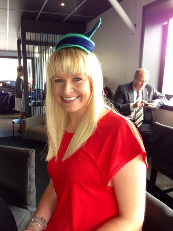 JatsofMelbourne's tweet photo. The gorgeous @JessGallagher86 wearing a #bespoke piece, she looks stunning, i love the colour contrasts don't you? http://t.co/pxMcXEll