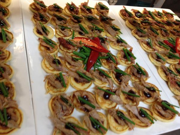 GourmetFunction's tweet image. Hoisin duck pancakes, how cool is that???