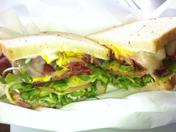 Hot Garden Pastrami Sandwich