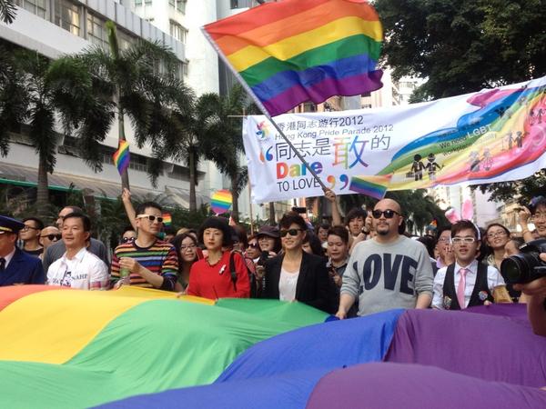 edenyehk's tweet photo. HK 2012 Gay Pride Parade today. 4000 people participated. Many celebrities came and support. http://t.co/o6tdDfUy