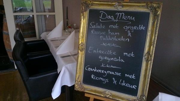 Kom vanavond gezellig eten in de serre's van De Stadsherberg ! Ons Dagmenu (€29,50,-)van vandaag: