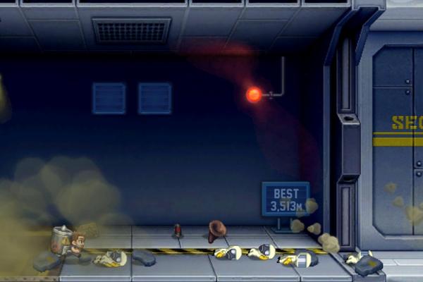 iffo's tweet photo. I just flew 165m in an explosive game of Jetpack Joyride on iPhone. Try to beat that!o http://t.co/y9W7XhfE http://t.co/vPniEL10