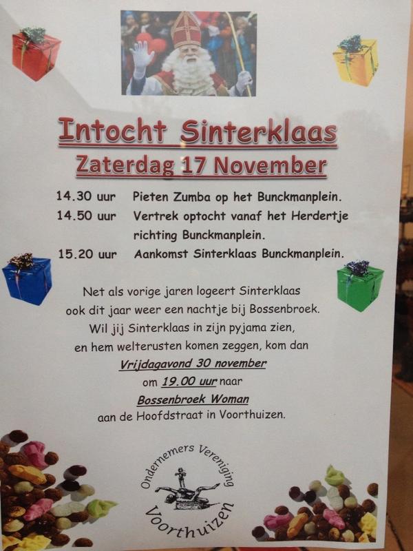 Nog 1 week; dan komt Sinterklaas weer naar #Voorthuizen. Het programma start om 14.30u met #pietenzumba #Bunckmanplein