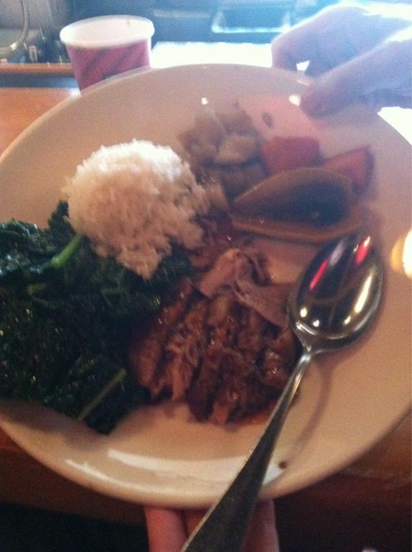 Red Braised Berkshire Pork with root vegetables from <a href="/RusticRoadFarm/">Rustic Road Farm</a> at #BigBowl on Cedar.