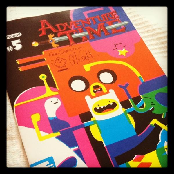 girlomancer's tweet image. @rDunfee I never showed you the variant cover I got for #AdventureTime issue 5 at #halcon2012!