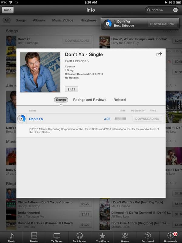 bretteldredge's tweet image. Thank ya:)RT @TheBlondeSide: Puttin' this #GoGoInFlight to good use &amp;amp; DLing new found treasure @BrettEldredge #DontYa!