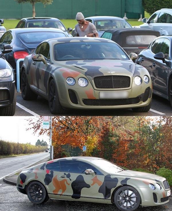 FCVideoNED's tweet photo. Mario Balotelli heeft zijn Bentley van ongeveer 120.000 euro laten camoufleren. http://t.co/w7IurRmE