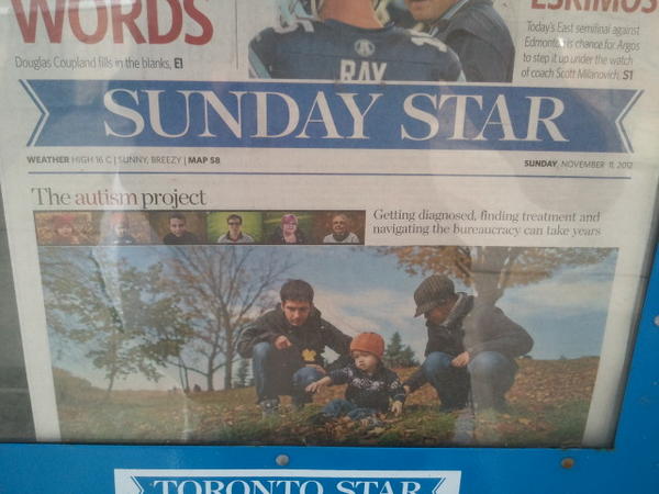 FACESOFHOPE1's tweet photo. wow #thestar has 2 #frontpage #autism stories  #toronto this is LONG OVERDUE #finally youre listening #teamsmiles4myles http://t.co/xf8sWV7O