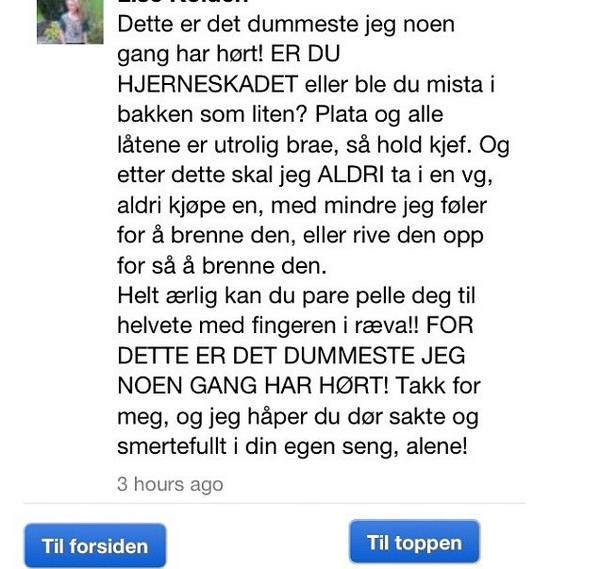 Engh_96's tweet photo. Sånn reagerer fjortiser når 1D får 3 av VG. http://t.co/uoJsiQp5