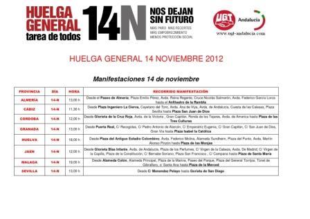 FSPUGTCadiz's tweet photo. Huelga general 14 de noviembre. Manifestación en las distintas provincias andaluzas. http://t.co/zp792RFM