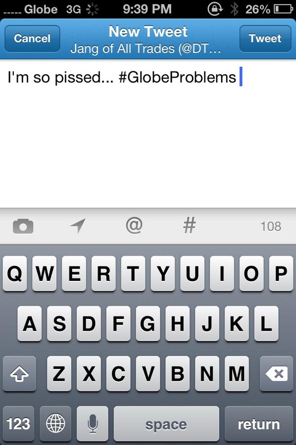 nasseramparna's tweet image. I&apos;m so pissed... #GlobeProblems me 3G nga pero bakit ganya signal ko!!! #TAMBAYANiJANG