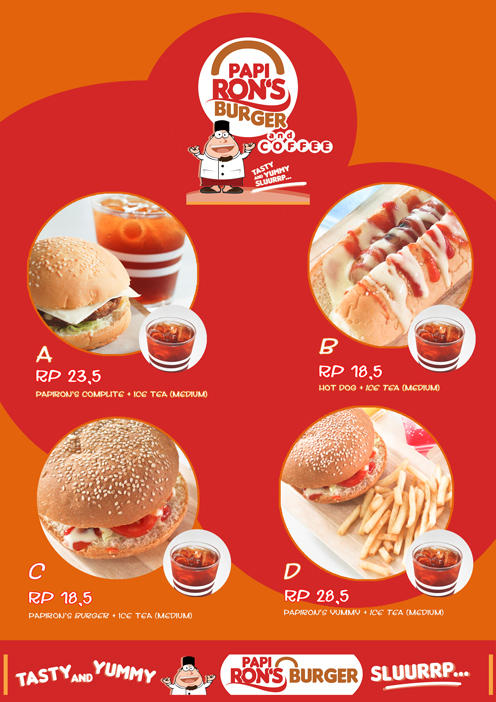 PapironsBurger's tweet photo. Burger original + ice tea / hot dog + ice tea/ chickebab + ice tea only Rp. 18.500,- http://t.co/G5Cg23ww