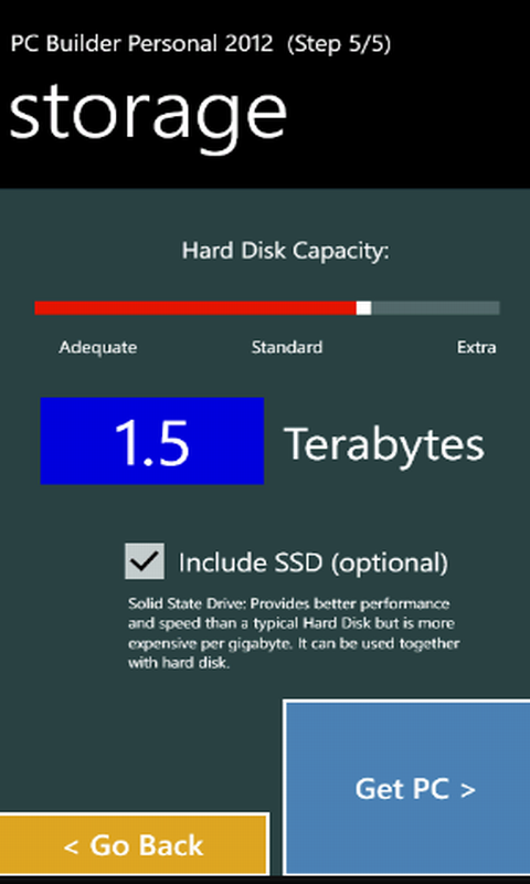 PCBuildPersonal's tweet image. Here you can choose how large your hard disk will be and if you want to include an SSD in your new Computer System.