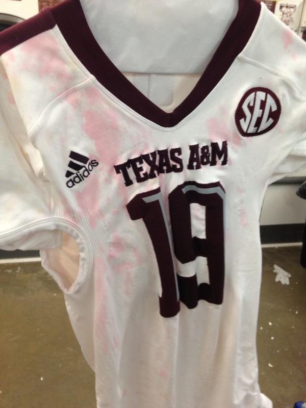 TAMUequipment's tweet image. These victory stains are here to stay! I guess it's all worth it....#managerproblems