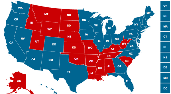 DylanByers's tweet photo. Had dinner with some Dems the other night. This is the 2016 map they're talking about. http://t.co/Nr91vO8t