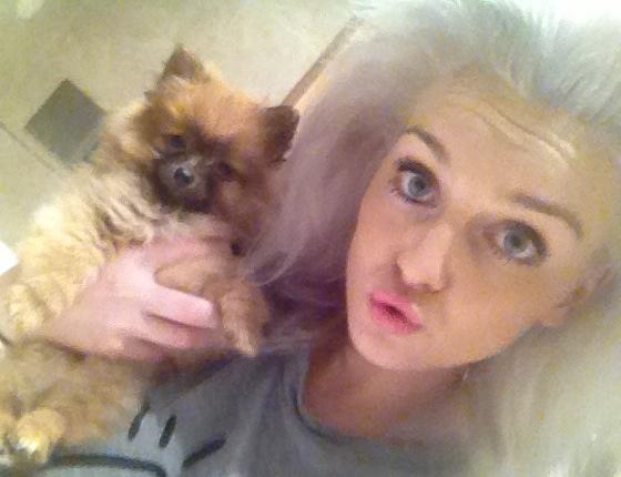 LittleMix's tweet photo. My hair looks like a lions mane right now! Hatchi has a little lions mane too! Awwwh xD Perrie <3 http://t.co/X1Z247xb