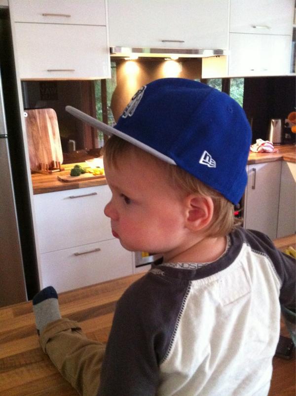 BrettDeledio07's tweet image. Check out my little cousin in his first @NewEraAustralia cap. #gangsta