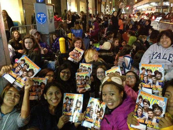 seventeen's tweet photo. <3 seeing the #OneDirection fans camping out at the @todayshow with their 1D issues of @seventeenmag! #171D http://t.co/mXGuwiAd