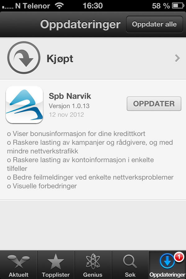App'n vår er oppdatert og har fått ny funksjonalitet #bonus #kredittkort