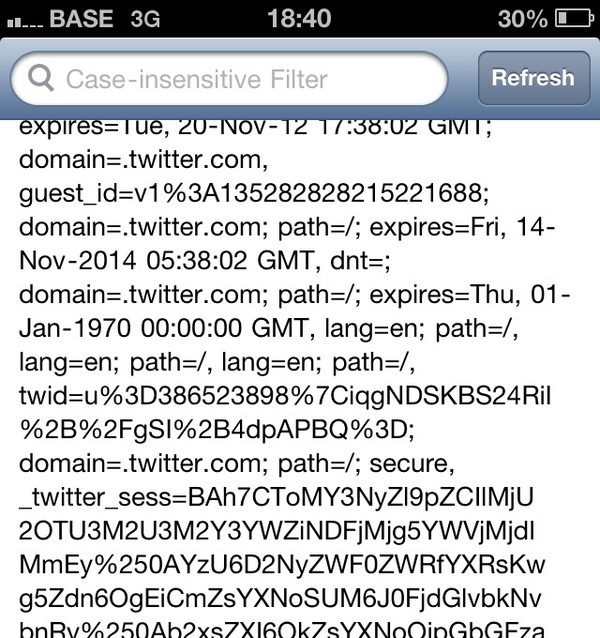 Dear #twitter, please don't write my session cookie to the console.